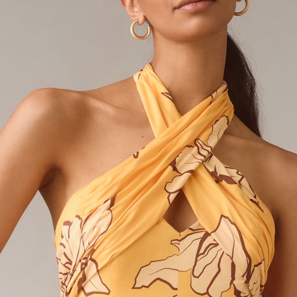 HUTCH FLORAL HALTER MAXI DRESS SIZE 0 MSRP $298.00 NWT - Picture 4 of 7